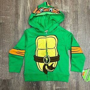 TMNT Classic Full Zip Sweatshirt with Hoodie Kids Size 2T Toddler NEW